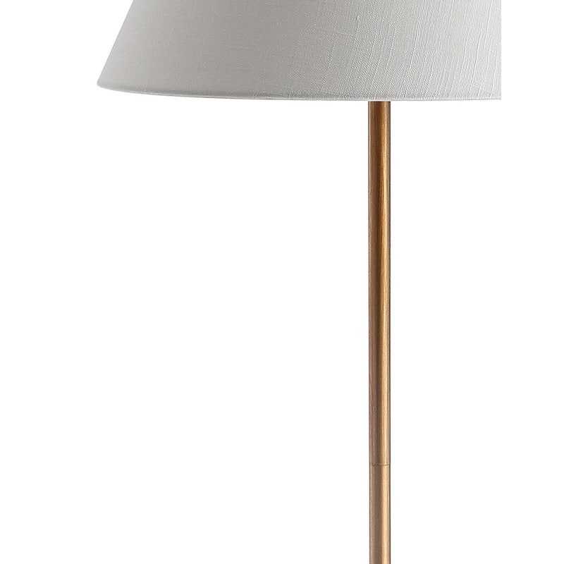 Oria 63.5" Minimalist Resin/Metal LED Floor Lamp, Gold/White by JONATHAN Y