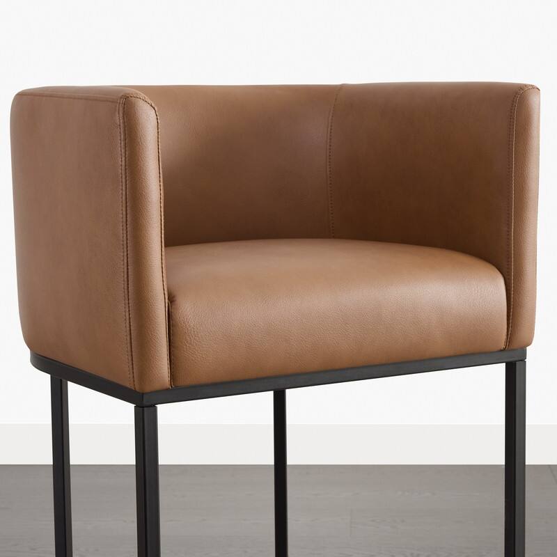 Spruce & Spring Modern Upholstered Barrel Counter Bar Stool with Arm