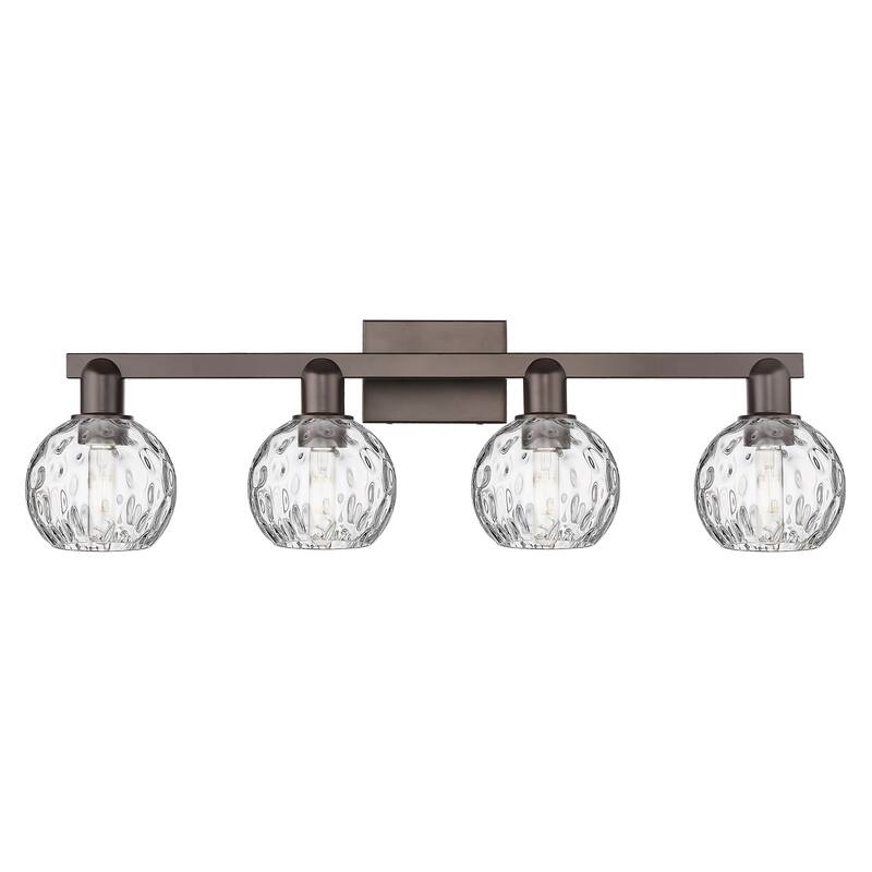 Innovations Lighting Endless Possibilities Arcadia - Athens Water Glass - 4 Light 33" Bath Vanity Light - Oil Rubbed Bronze