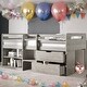 preview thumbnail 1 of 7, Twin Size Loft Bed With Two Shelves and Two drawers for Home Antique Grey