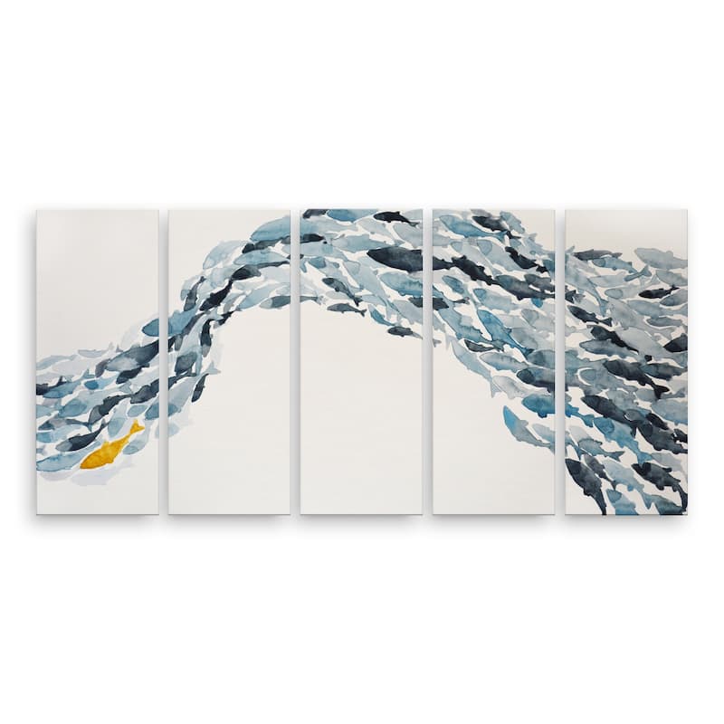 'Goldfish' Wrapped Canvas Coastal Wall Art Set by Norman Wyatt Jr.