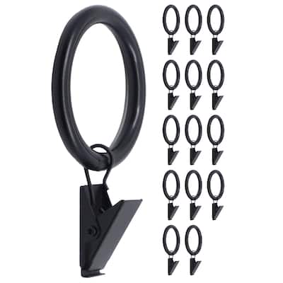 Meriville Drapery Curtain Rings with Clip - 1.5-Inch Inner Diameter with insert