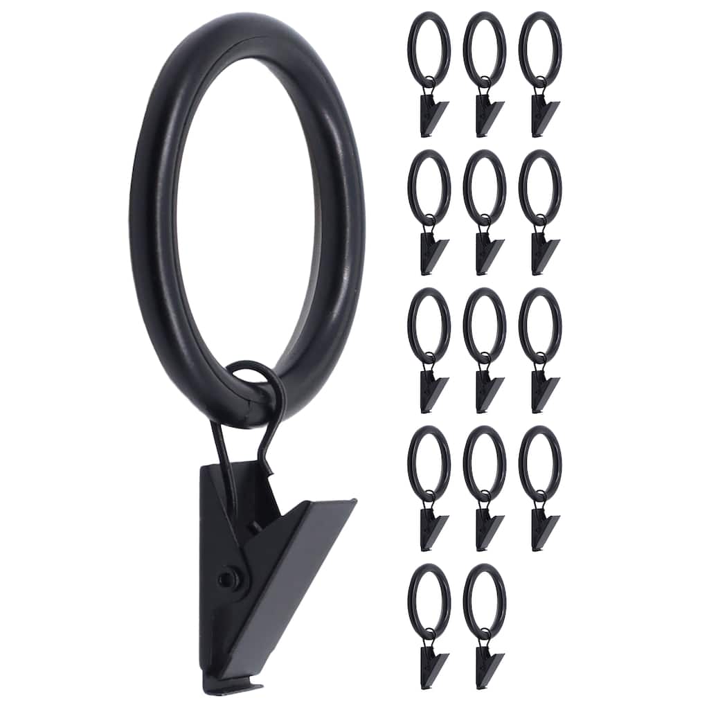 Meriville Drapery Curtain Rings with Clip - 1.5-Inch Inner Diameter with insert