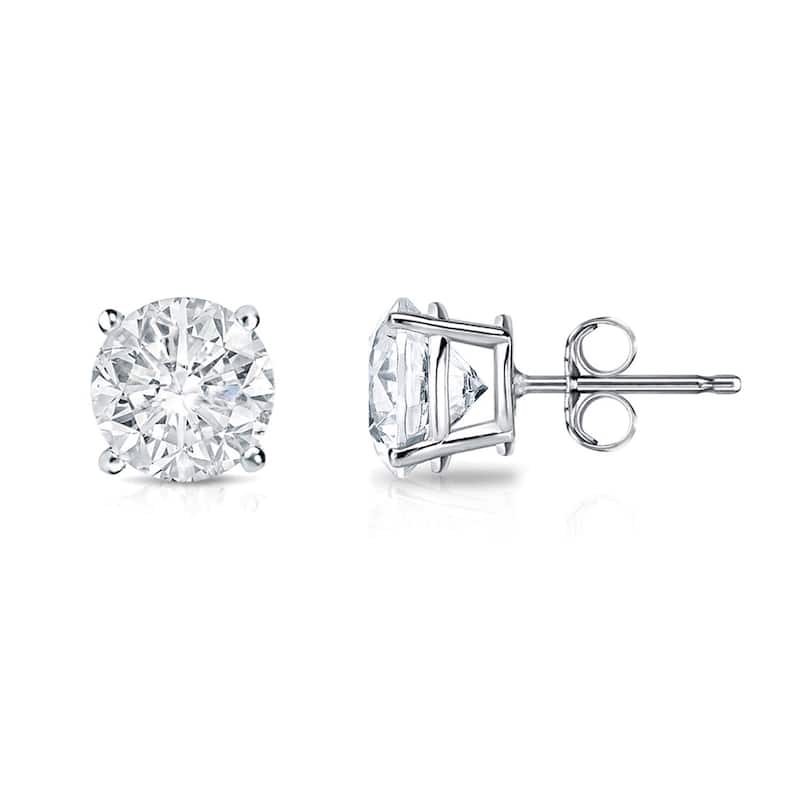 Auriya 14k Gold 1ctw Clarity-enhanced Round Diamond Stud Earrings (E-F, I2-I3)
