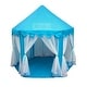 preview thumbnail 5 of 3, 55'' x 53'' Girls Large Princess Castle Play Tent with Star Lights - Blue_2pc