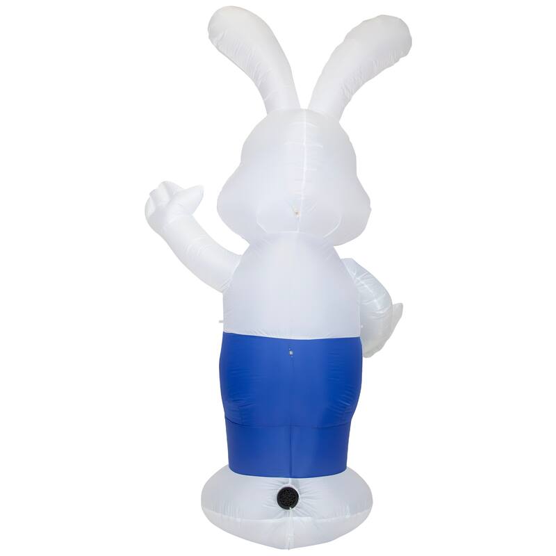 7' Inflatable Lighted Standing Easter Bunny Eggs Outdoor Decoration