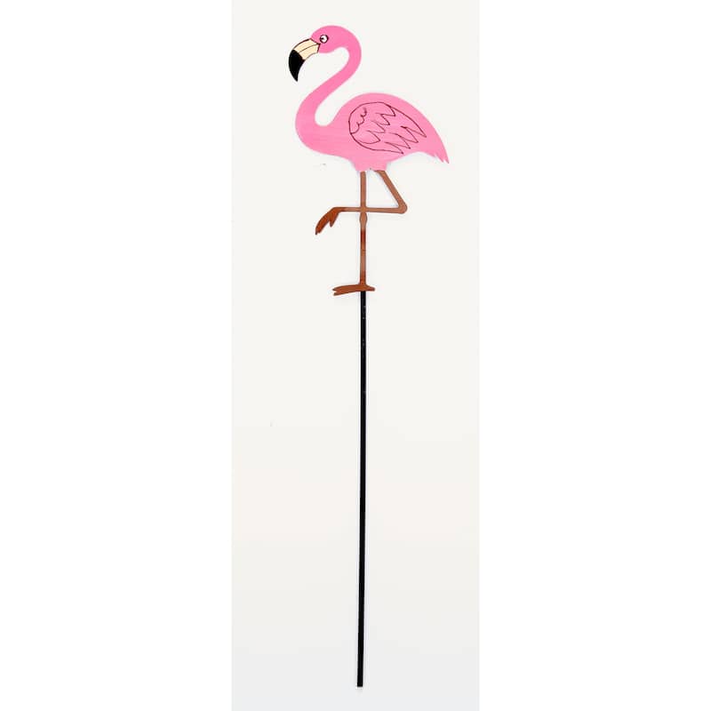 19" Iron Pink Flamingo Garden Stake, Set of 3