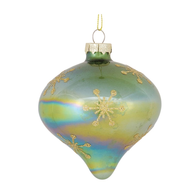 Pearl Snowflake Glass Christmas Ornaments 6" 150mm Multi-Color 6ct