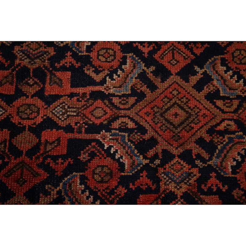 Blue & Orange Malayer Persian Antique Area Rug Handmade Wool Carpet - 5'0"x 11'1"