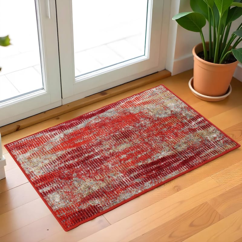 Superior Brayton Modern Non-Slip Washable Indoor Runner or Area Rug - 2' x 3' - Orange