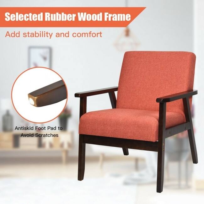 Mid-Century Retro Fabric Accent Armchair for Living Room Comfort and Style