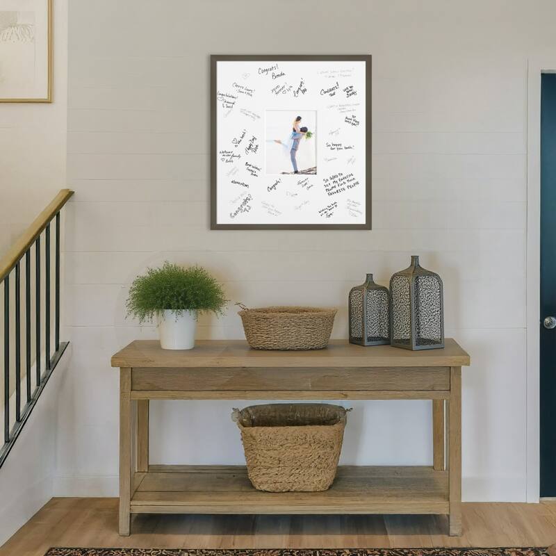 Svelte Signature Mat Picture Frame - Autograph Photo Frame Guest Book Alternative for Weddings, Graduations, or Retirement