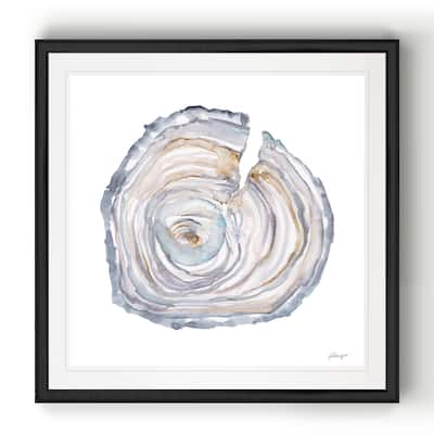 Watercolor Tree Ring II -Black Framed Print