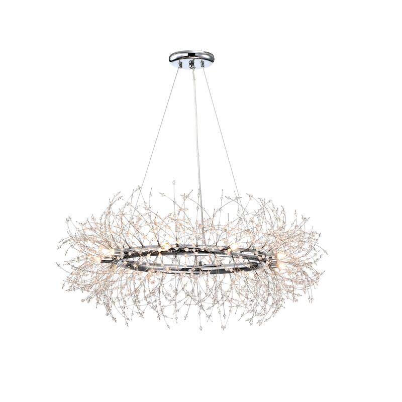 Liria 9-Light Chrome Clear Beads Firework Chandelier
