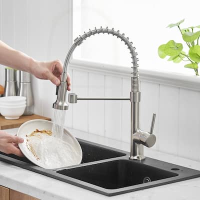 Commercial Kitchen Faucet with Pull Down Sprayer and Single Handle