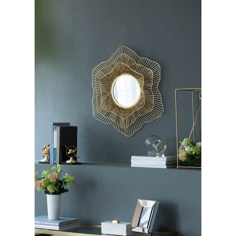 D27" x 2.4" Wall Mounted Metal Mirror Home Decor for Bathroom Living Room