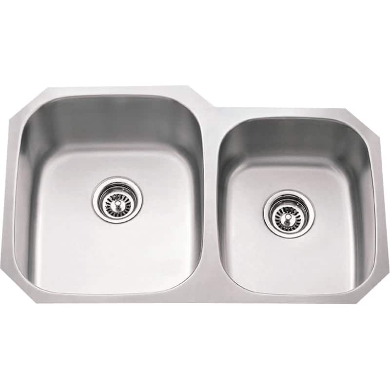 Hardware Resources 32" Undermount Double Basin Stainless Steel Kitchen - Stainless Steel