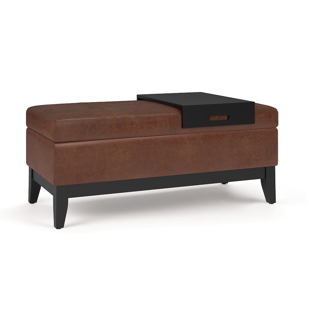 Storage Ottoman Bench with Tray