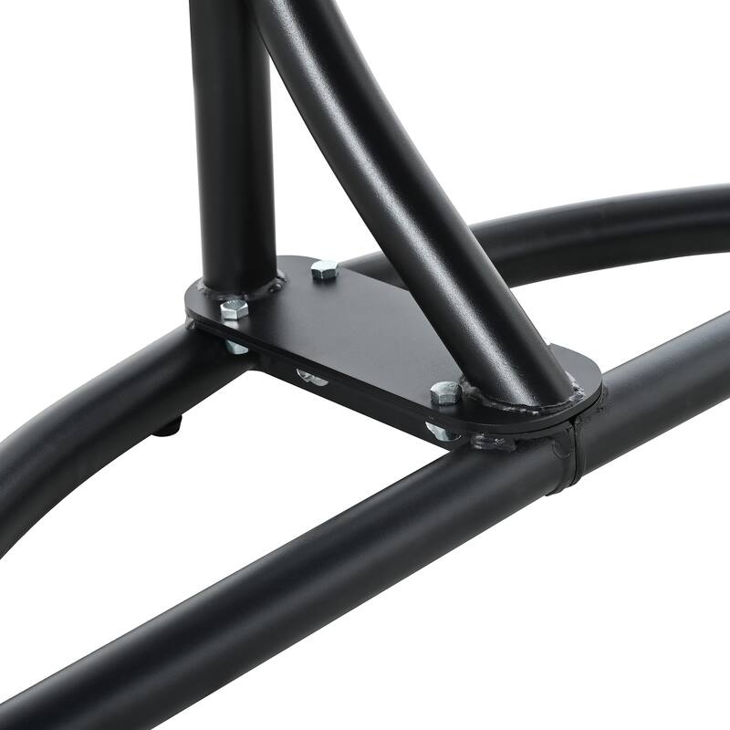 Single Person Folding Egg Chair with Stand, Hanging Egg Chair, Wicker Hammock Swing Chair with Adjustable Anti-Slip Feet