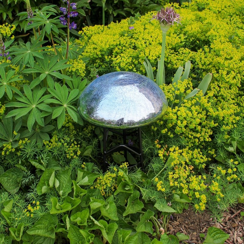 Achla Designs Glass Toadstool Gazing Globe Ball, 9 Inch Diameter