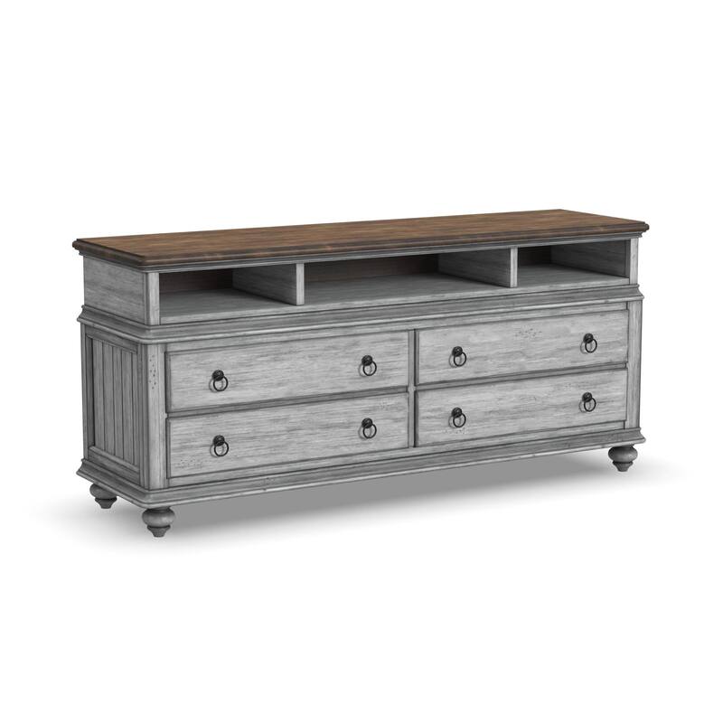 Plymouth Gray Wood Entertainment Base by Flexsteel - 67" x 31" x 20"