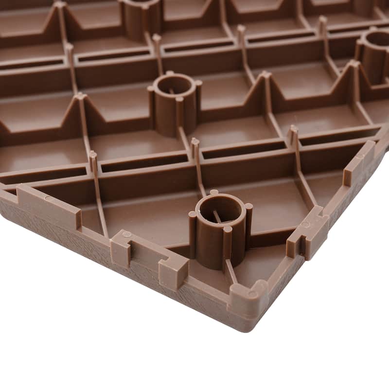 12 in Square Wood Interlocking Flooring Tiles Patio Decking Tiles for Poolside Balcony Backyard (44 Pack)