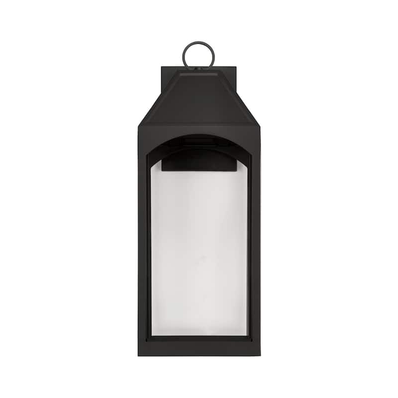 Burton Outdoor 1-light Black Large LED Wall Lantern w/ Clear Glass
