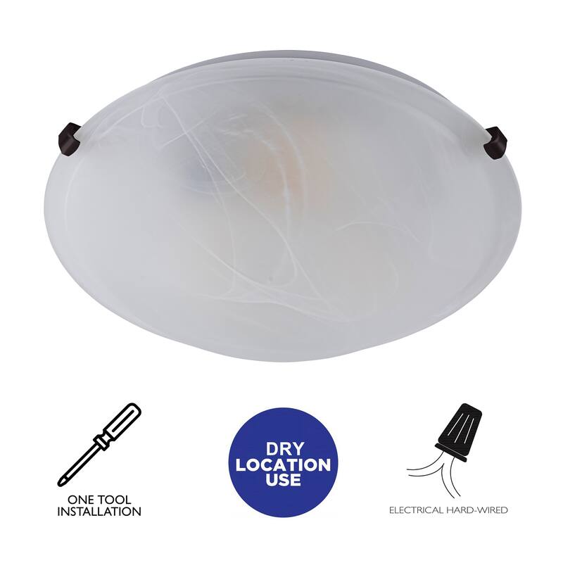 C Cattleya Flush Mount Ceiling Light with Clouded Glass