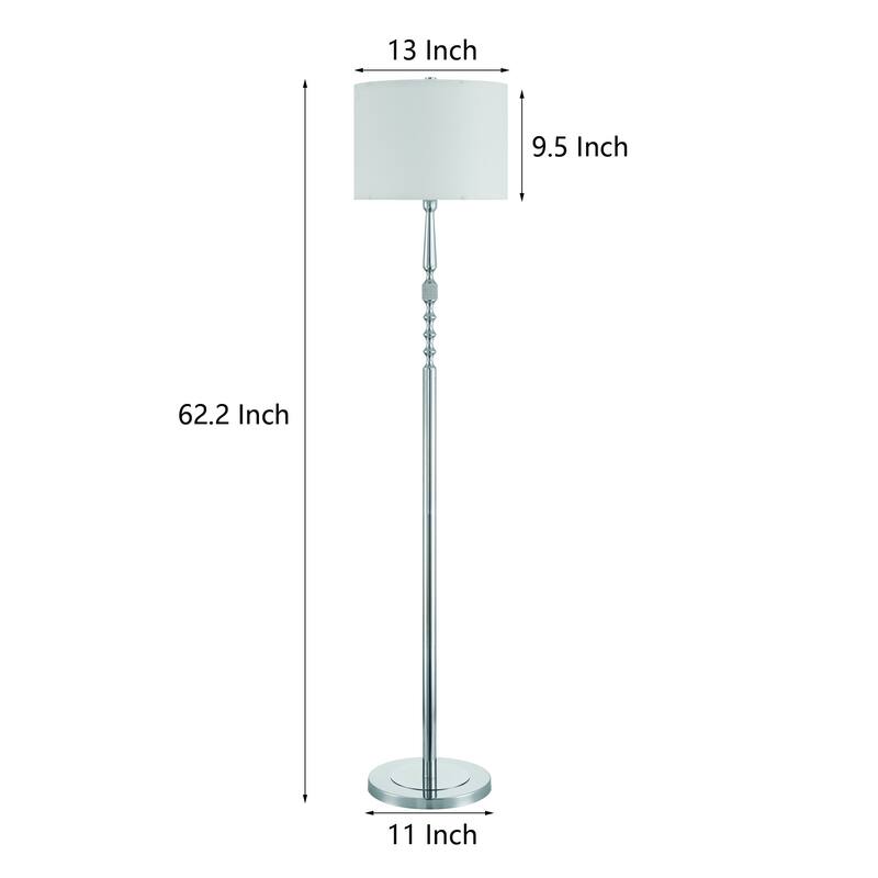 Acroma 62.2" Modern LED Bright Floor Lamp with White Fabric Drum Shade