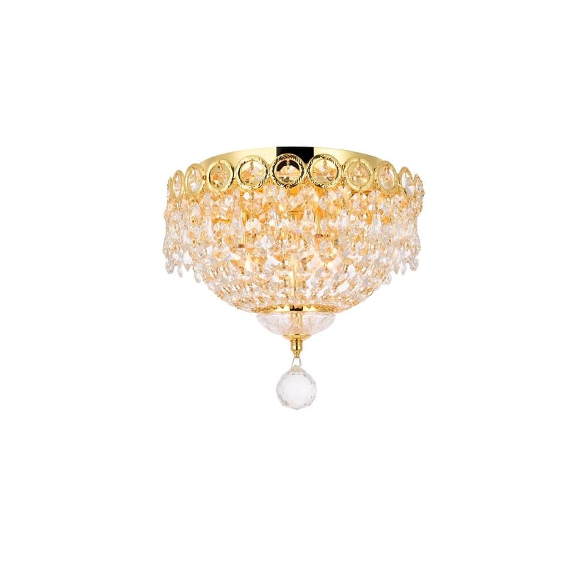 Fleur Illumination 3 light Gold Flush Mount - royal cut crystals/Gold