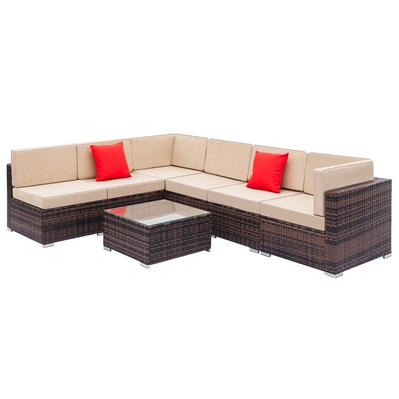Gereja PE Rattan 7-piece Outdoor Sectional Sofa Set by Havenside Home