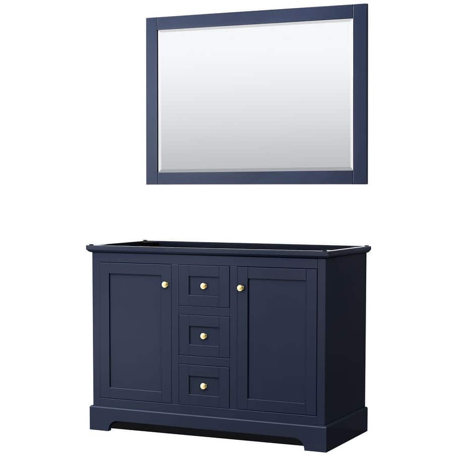 Wyndham Collection Avery 48" Double Free Standing Vanity Cabinet -