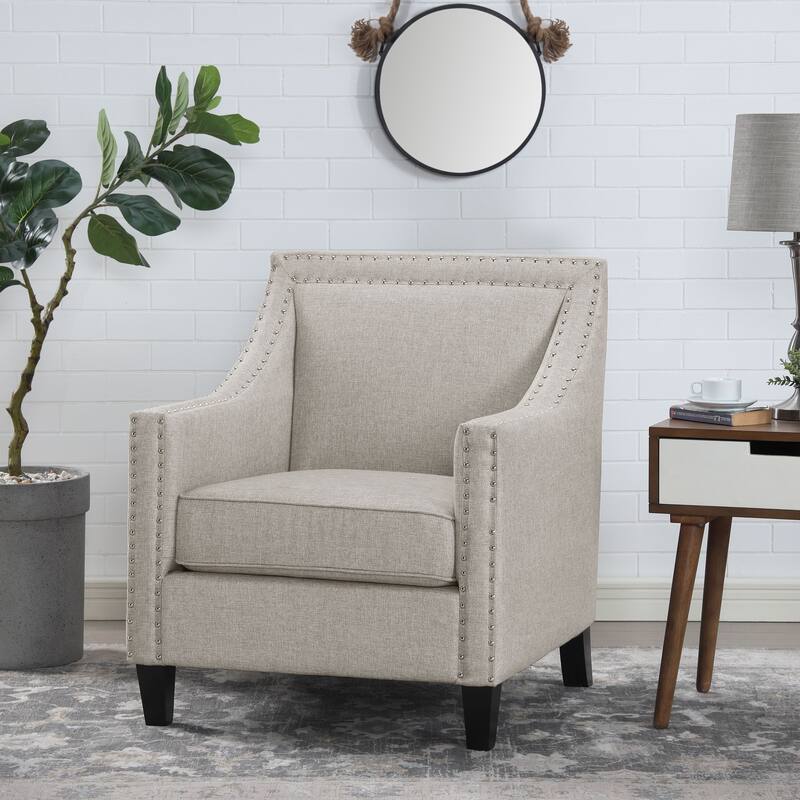 Erica Accent Armchair with Chrome Nailhead Trim