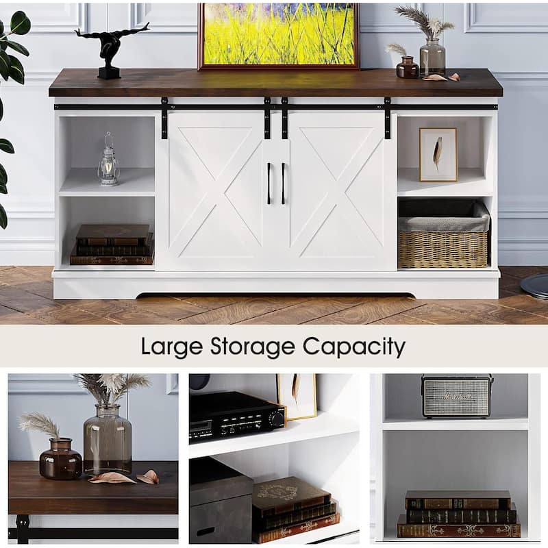 IDEALHOUSE Farmhouse TV Stand for 65 Inch TV