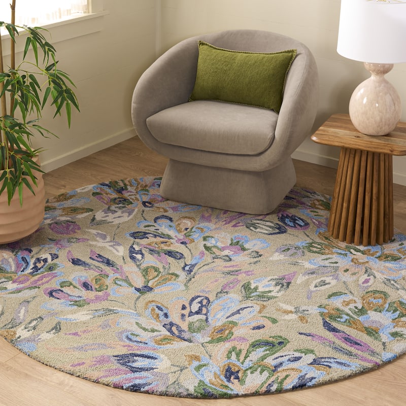 SAFAVIEH Handmade Jardin Evamarie Floral Wool Rug
