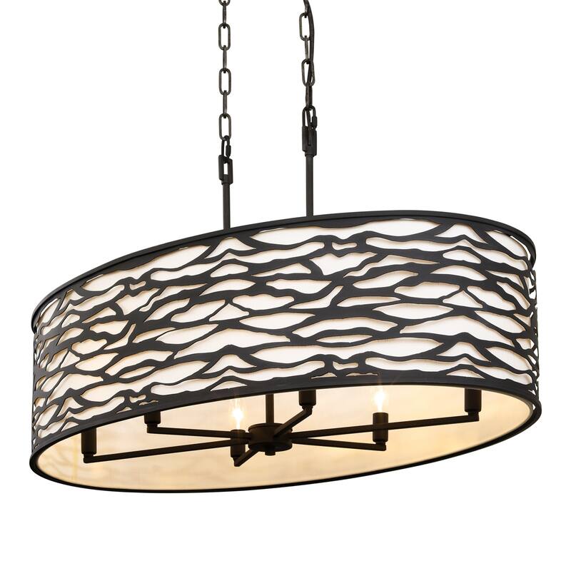 Varaluz Kato 6-Light Oval Pendant - Black