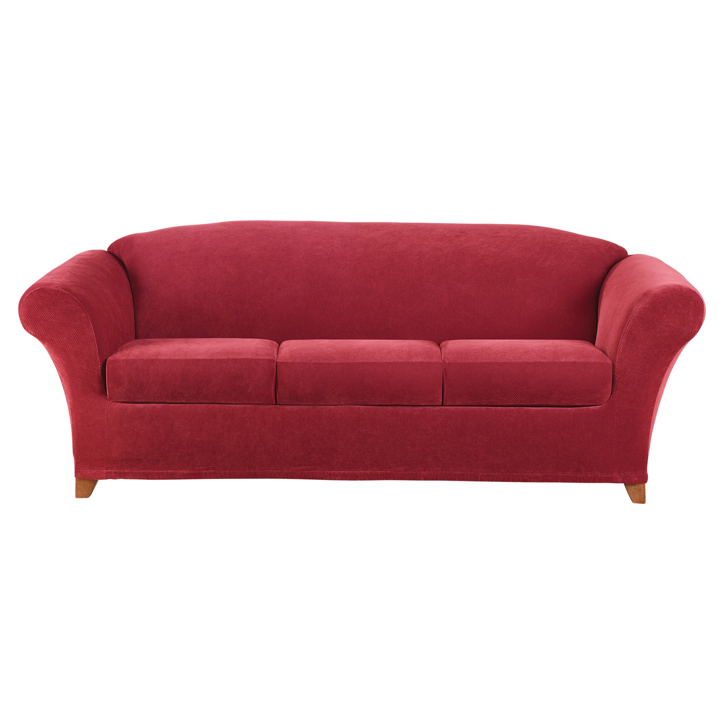 Stretch pique four piece 3 seat sleeper sofa sales slipcover