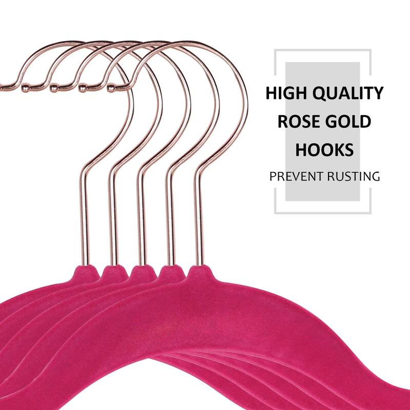 Javlergo 50/100 Pack Velvet Hangers, Heavy Duty Non Slip & Space-Saving Cloth Hangers with 6 Finger Clips & Tie Rack