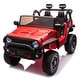 preview thumbnail 61 of 98, Kids Electric Truck with Trailer, 24V Battery, Bluetooth, MP3, Four-Wheel Suspension, for Off-Road Adventures Red
