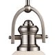 preview thumbnail 2 of 7, Brooksdale 1-Light Mini Pendant in Satin Nickel with White Glass by ELK Lighting