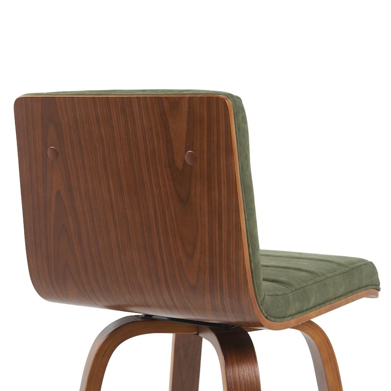 Skara Mid-Century Swivel Counter Stool, Upholstered Counter Height Chair with Bentwood Legs