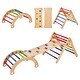preview thumbnail 4 of 26, VEVOR Pikler Triangle Set Toddler Climbing Toys Indoor Playground, Ramp, and Arch, Montessori Climbing Set Large Size - Colorful