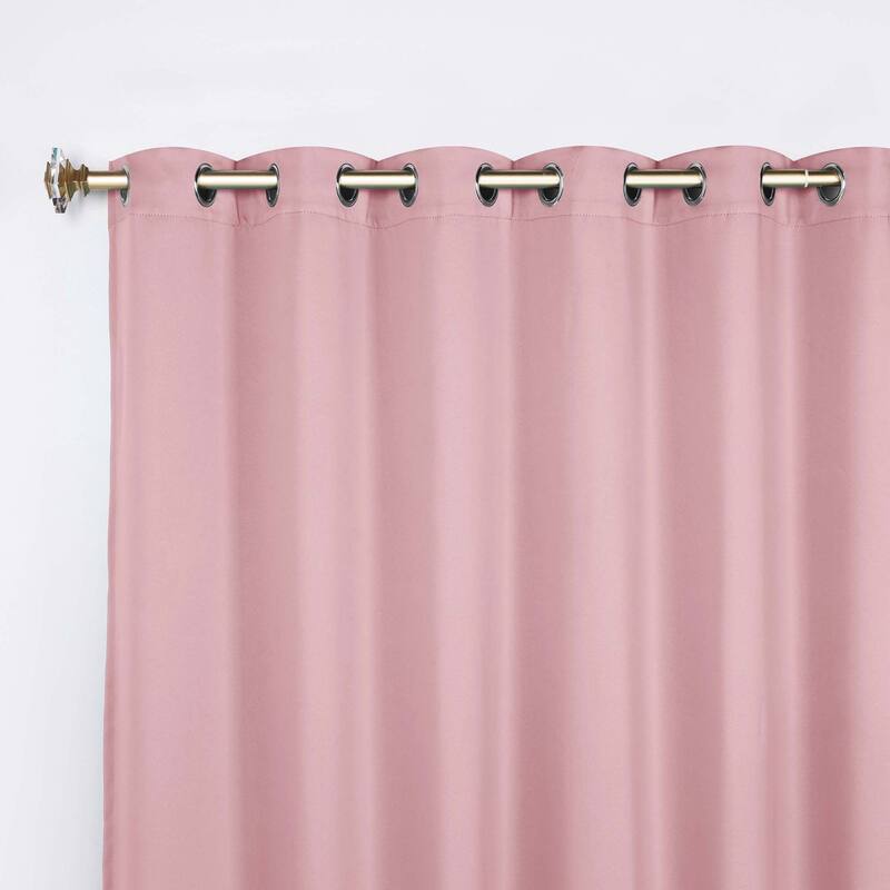 Superior Solid Machine Washable Room Darkening Grommet Blackout Curtains, Set of 2