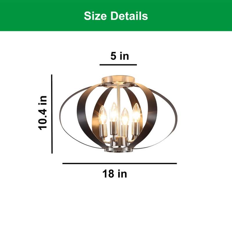 4 Candle light bulbs black , brushed nickel ceiling light metal bathroom light - N/A
