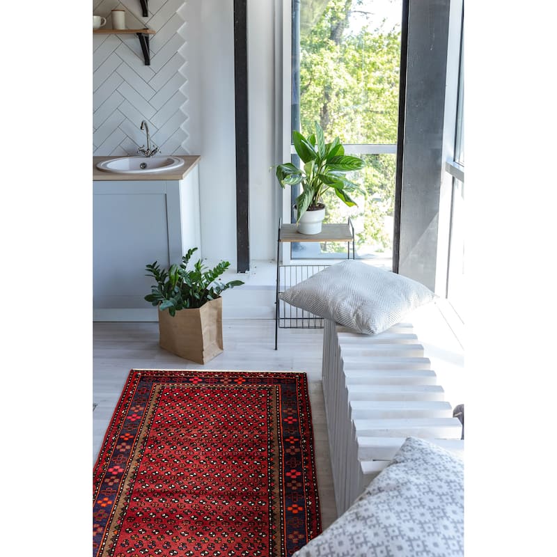 ECARPETGALLERY Hand-knotted Andelz Red Wool Rug - 3'5 x 6'3