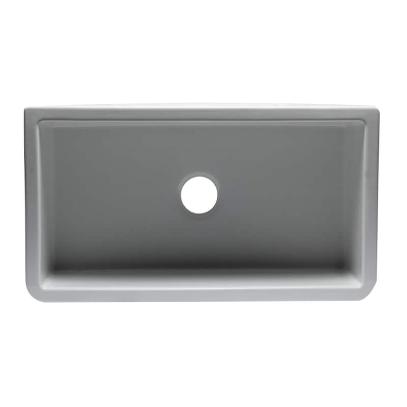 33" White Smooth Apron Solid Thick Wall Fireclay Single Bowl Farm Sink