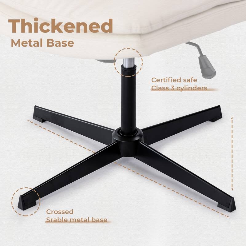 Stylish Upholstered Makeup Chair Lounge Chair with Cross Metal Base, Adjustable Height Decorative Chair Office Chair