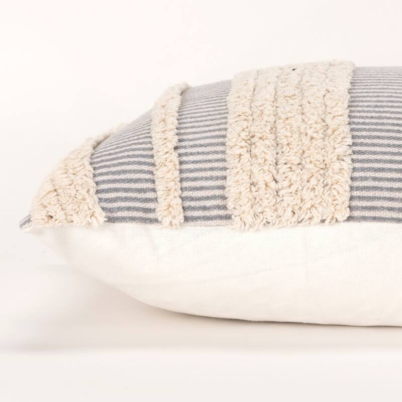 Rizzy Home Boho Stripe Tufted Throw Pillow