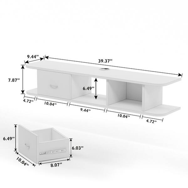Shop Floating Tv Console With Drawers For Cable Boxes Router Dvd Player Overstock 30531585