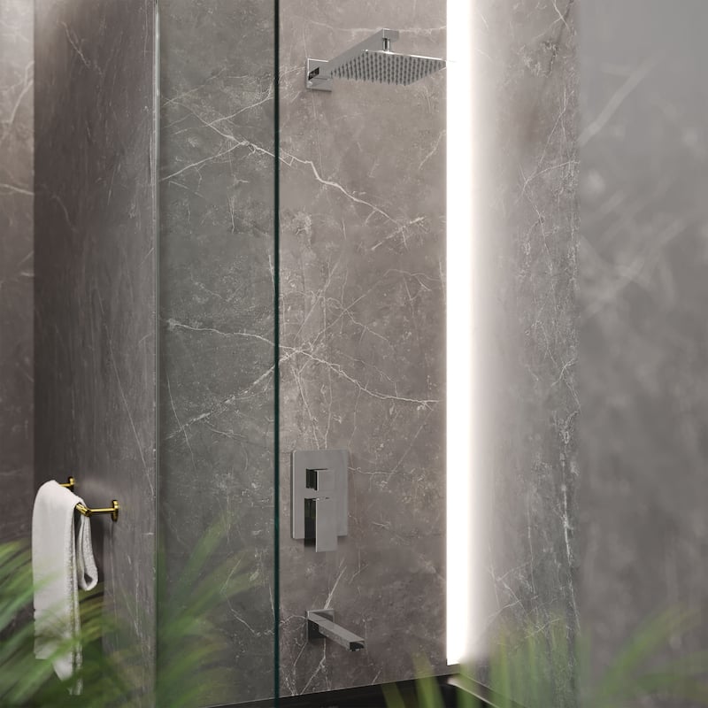 Concorde Single-Handle 1-Spray Tub And Shower Faucet In Chrome (Valve Included) - 17.5" x 11.88" 5.88"